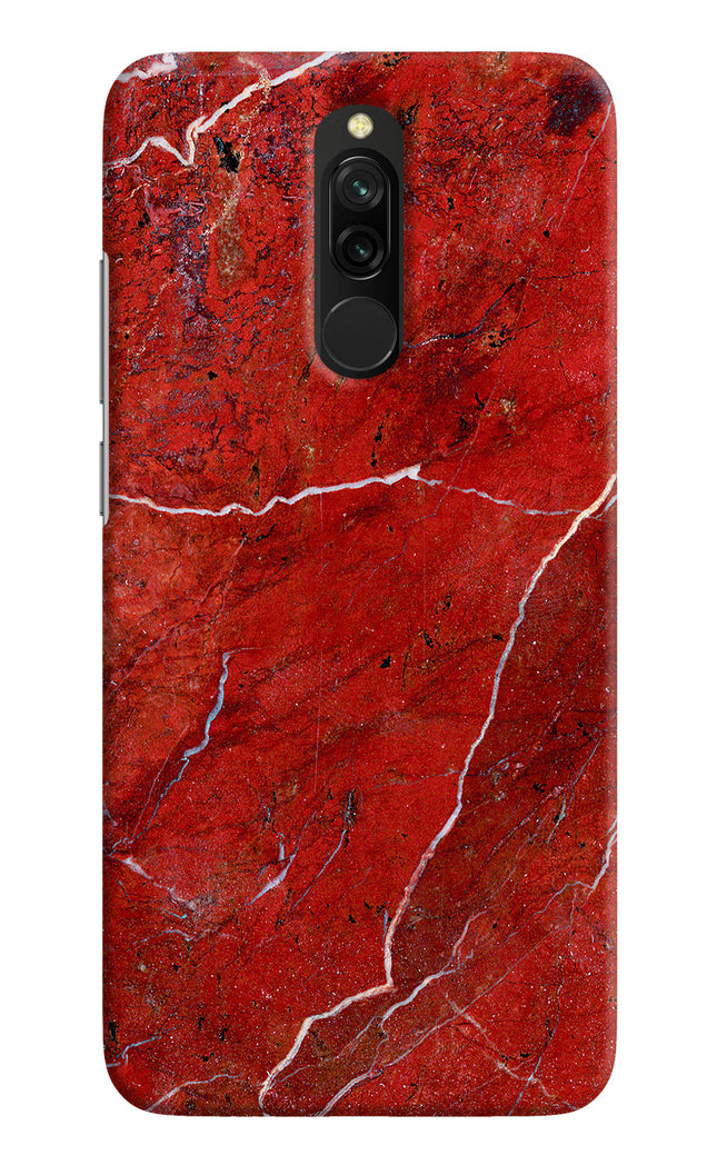 Red Marble Design Redmi 8 Hard Case Back Cover by Casekaro