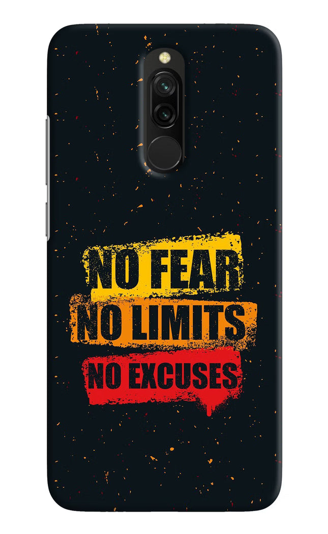 No Fear No Limits No Excuse Redmi 8 Hard Case Back Cover by Casekaro