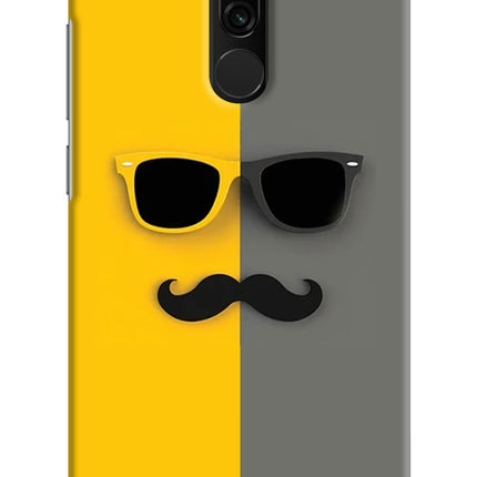 Sunglasses with Mustache Redmi 8 Hard Case Back Cover by Casekaro