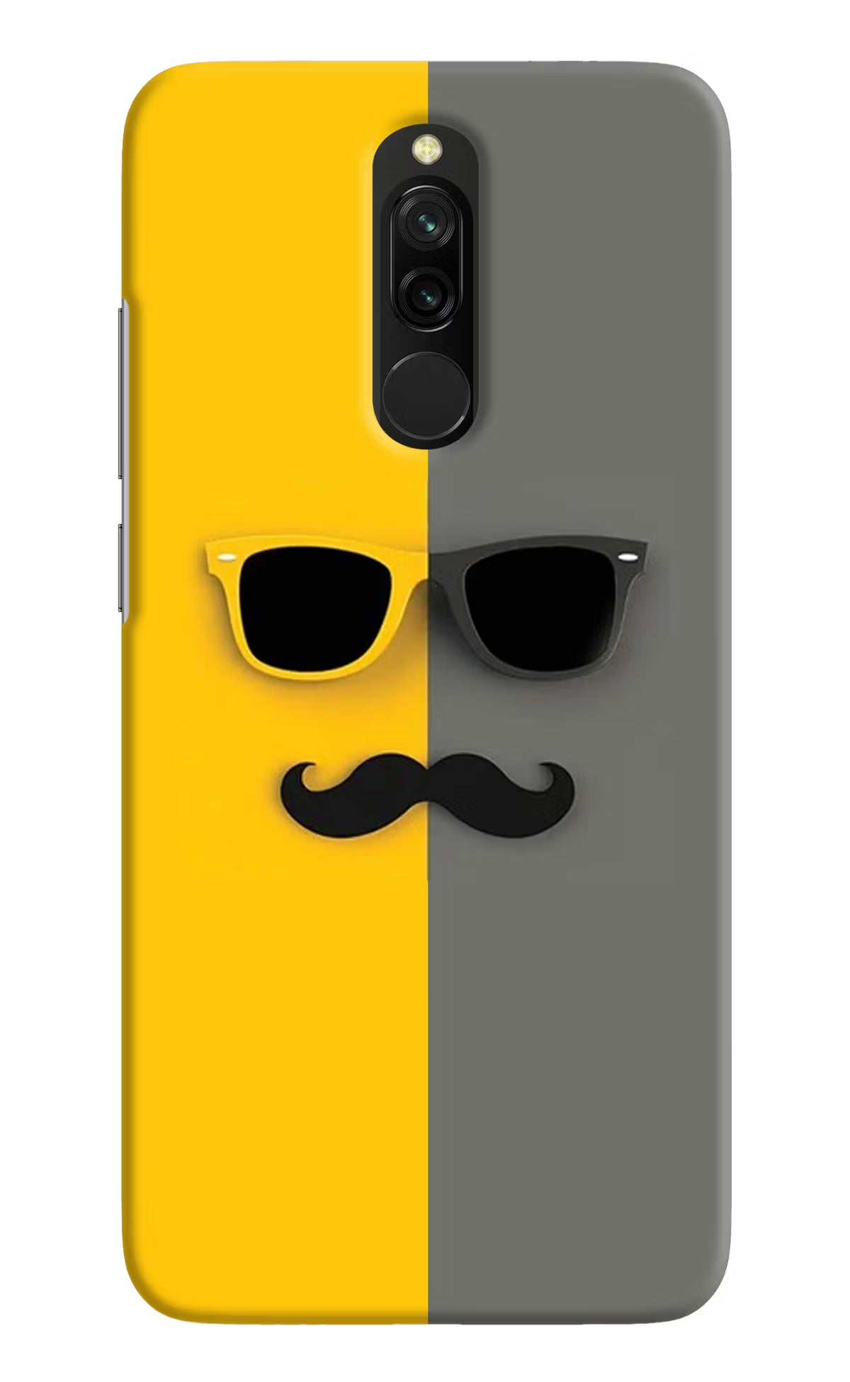 Sunglasses with Mustache Redmi 8 Hard Case Back Cover by Casekaro