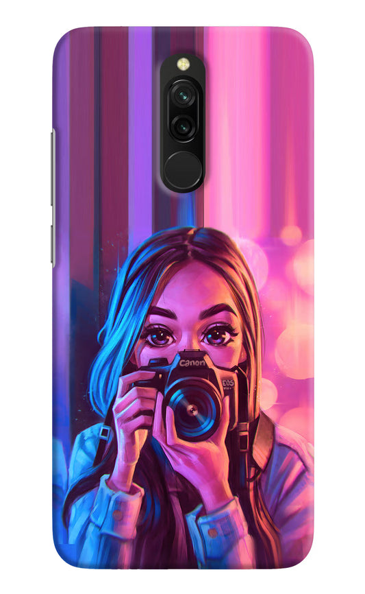 Girl Photographer Redmi 8 Hard Case Back Cover by Casekaro