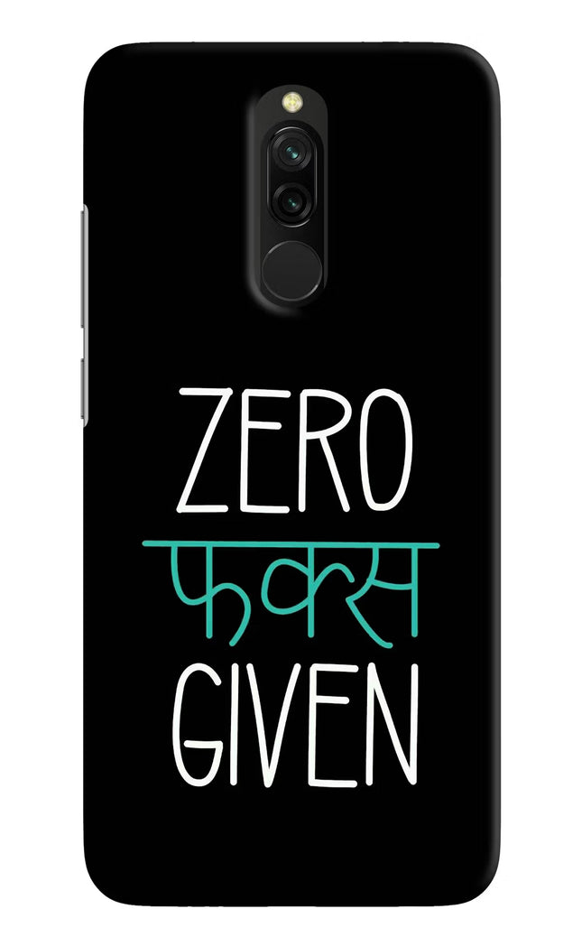 Zero Fucks Given Redmi 8 Hard Case Back Cover by Casekaro