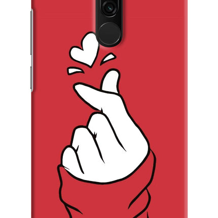 Korean Love Sign Redmi 8 Hard Case Back Cover by Casekaro