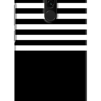 Black and White Print Redmi 8 Hard Case Back Cover by Casekaro