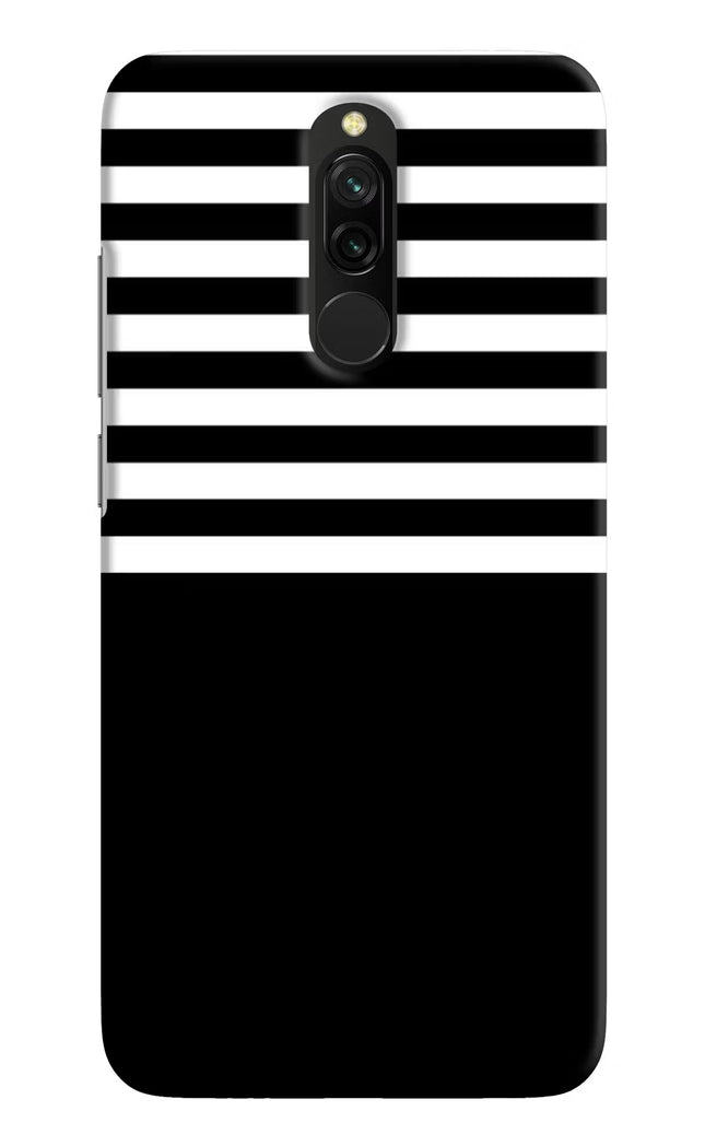 Black and White Print Redmi 8 Hard Case Back Cover by Casekaro