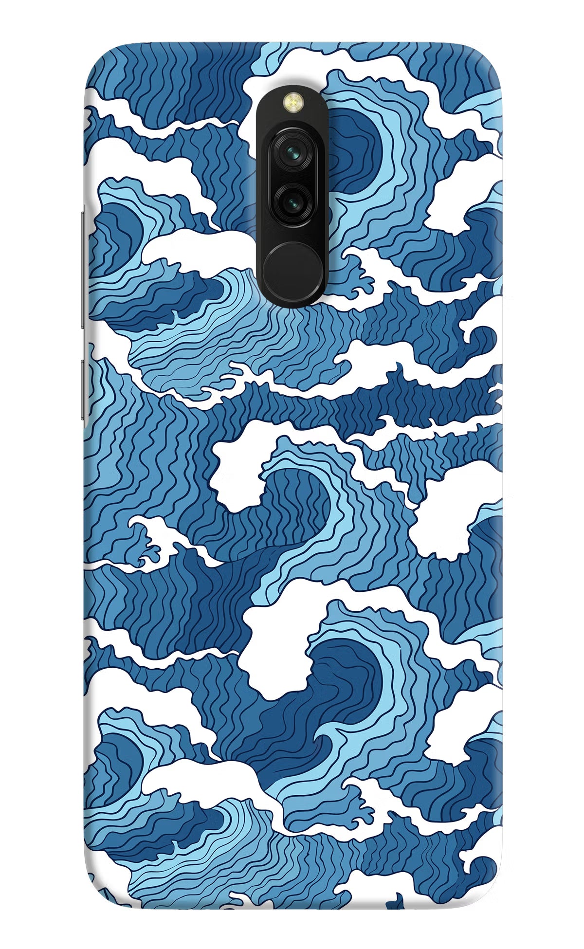 Blue Waves Redmi 8 Hard Case Back Cover by Casekaro