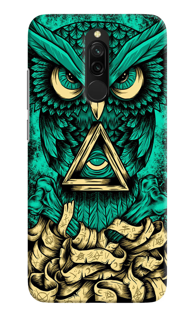 Green Owl Redmi 8 Hard Case Back Cover by Casekaro