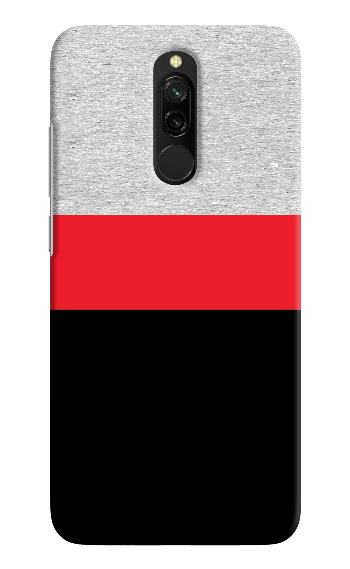 Tri Color Pattern Redmi 8 Hard Case Back Cover by Casekaro