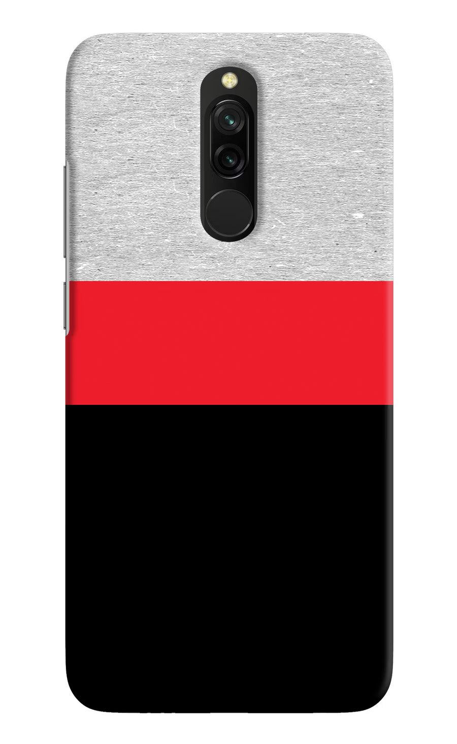 Tri Color Pattern Redmi 8 Back Cover, Hard case