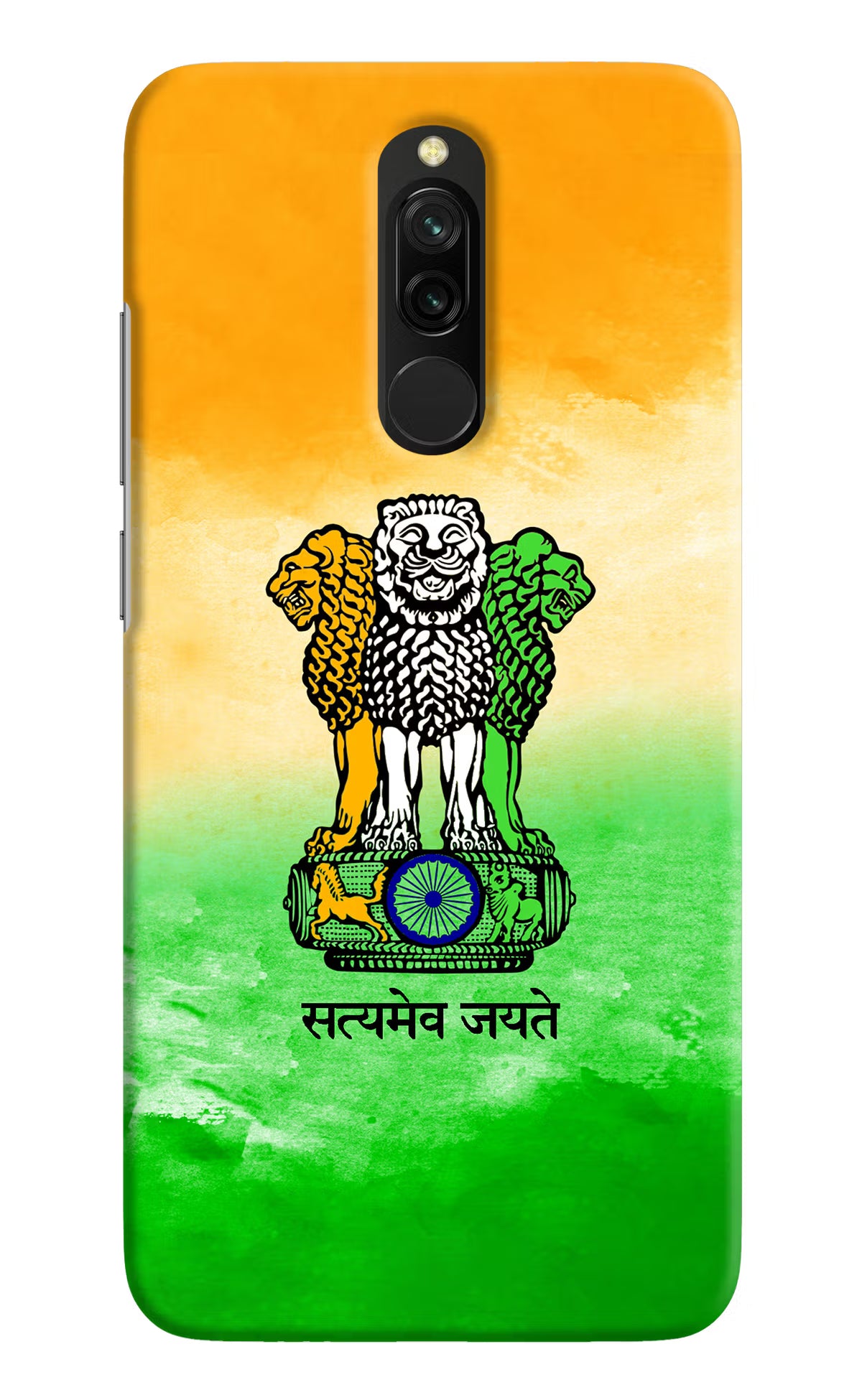 Satyamev Jayate Flag Redmi 8 Hard Case Back Cover by Casekaro