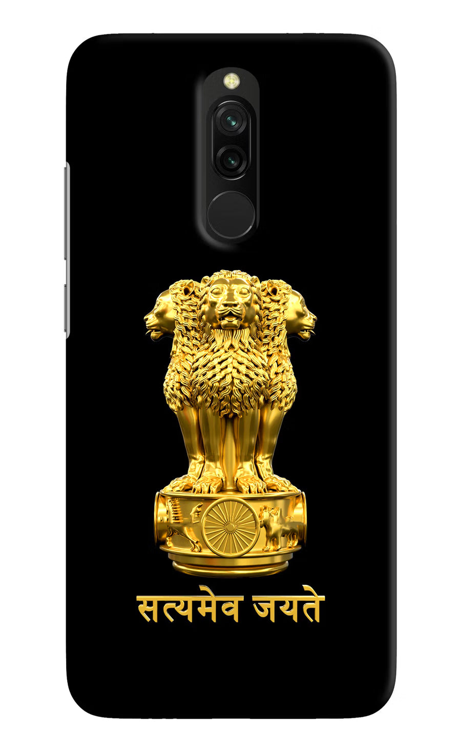 Satyamev Jayate Golden Redmi 8 Back Cover, Hard case