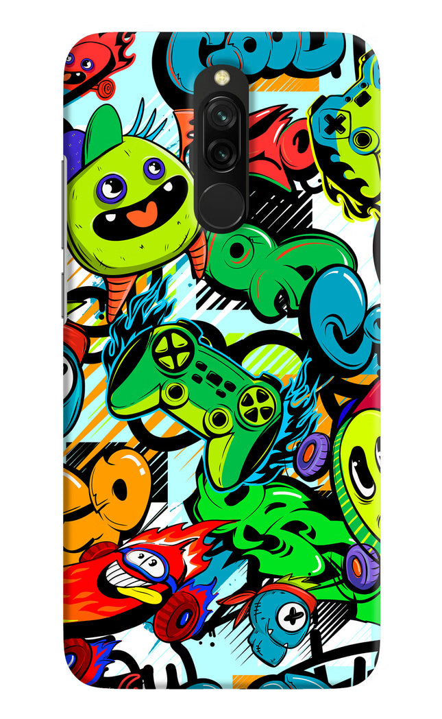 Game Doodle Redmi 8 Hard Case Back Cover by Casekaro