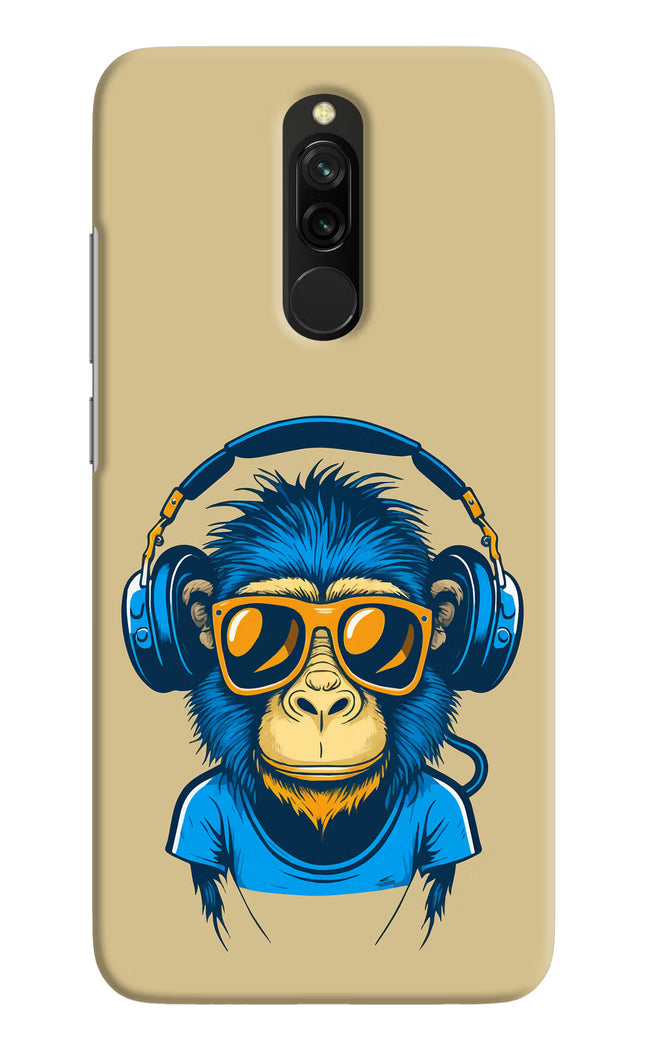Monkey Headphone Redmi 8 Hard Case Back Cover by Casekaro