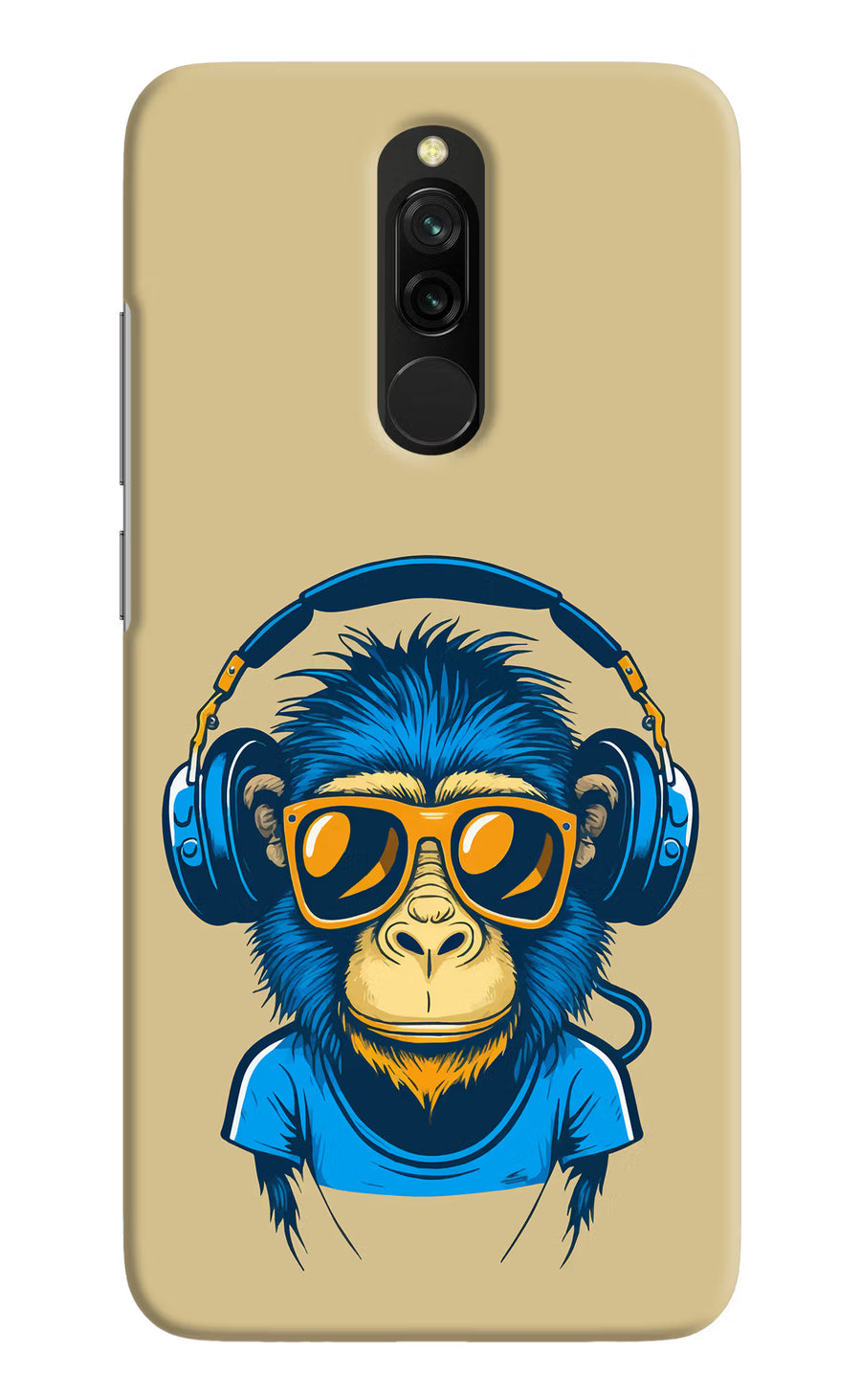 Monkey Headphone Redmi 8 Back Cover, Hard case