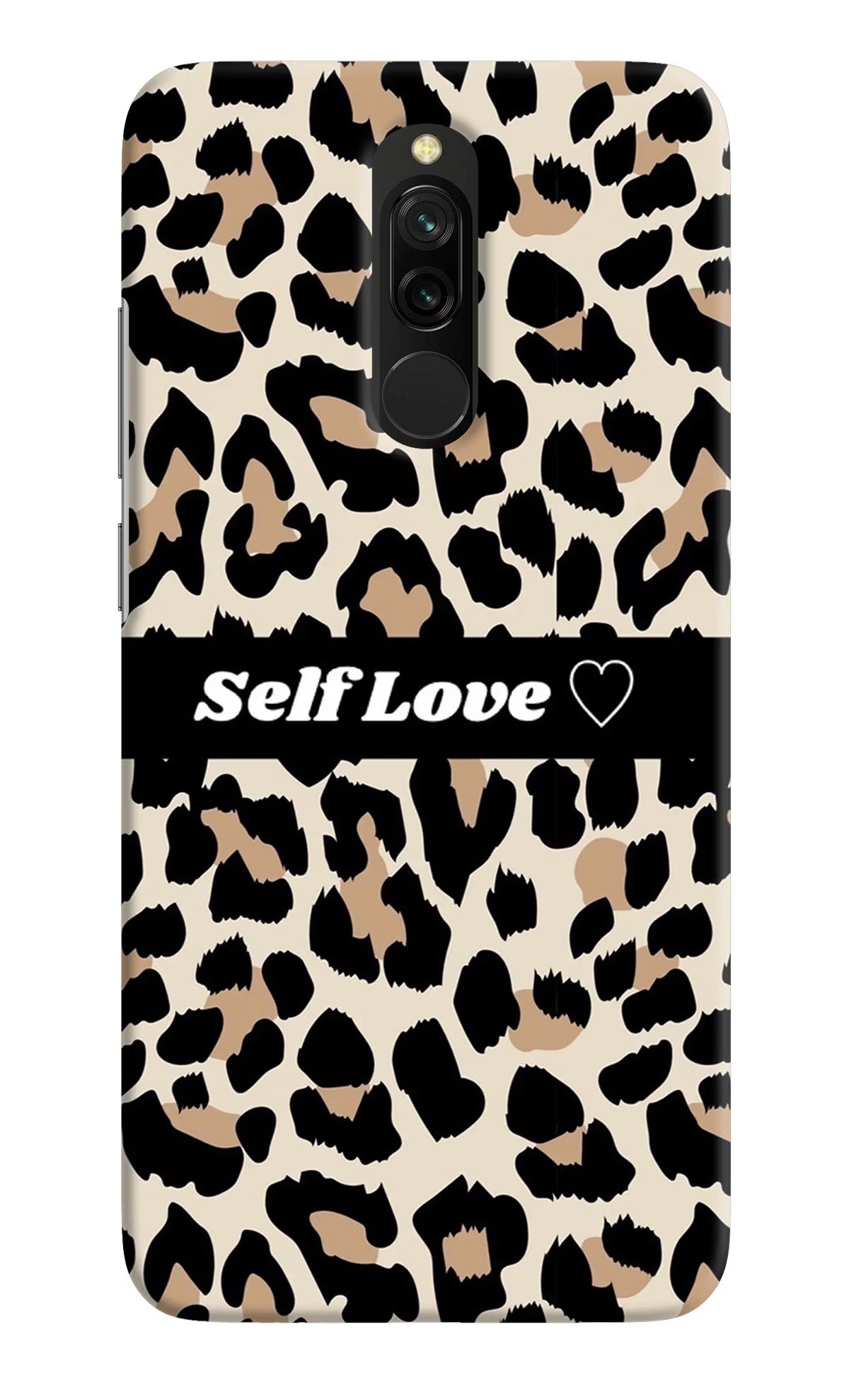 Leopard Print Self Love Redmi 8 Hard Case Back Cover by Casekaro