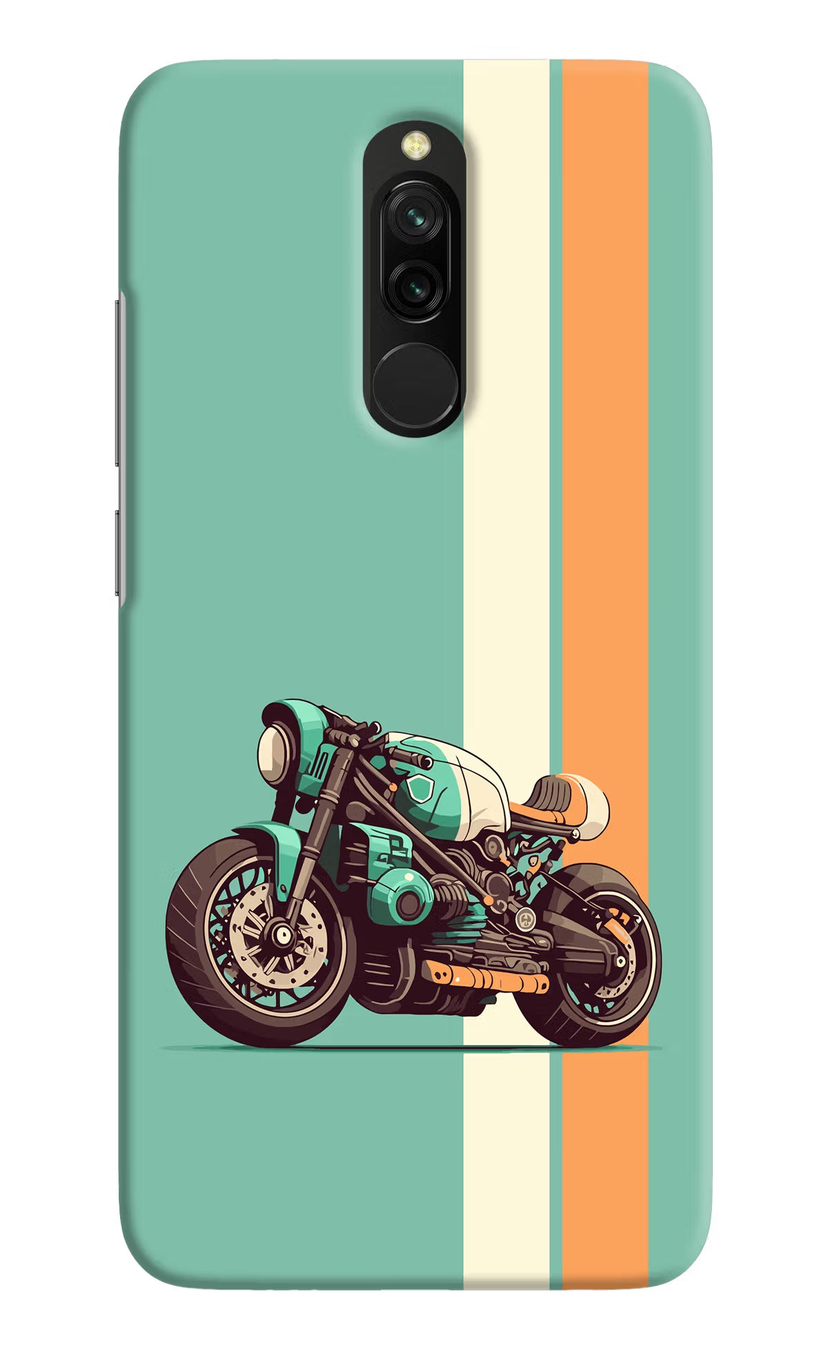 Striped Moto Drift Redmi 8 Hard Case Back Cover by Casekaro