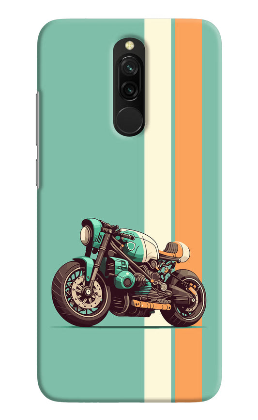 Striped Moto Drift Redmi 8 Hard Case Back Cover by Casekaro