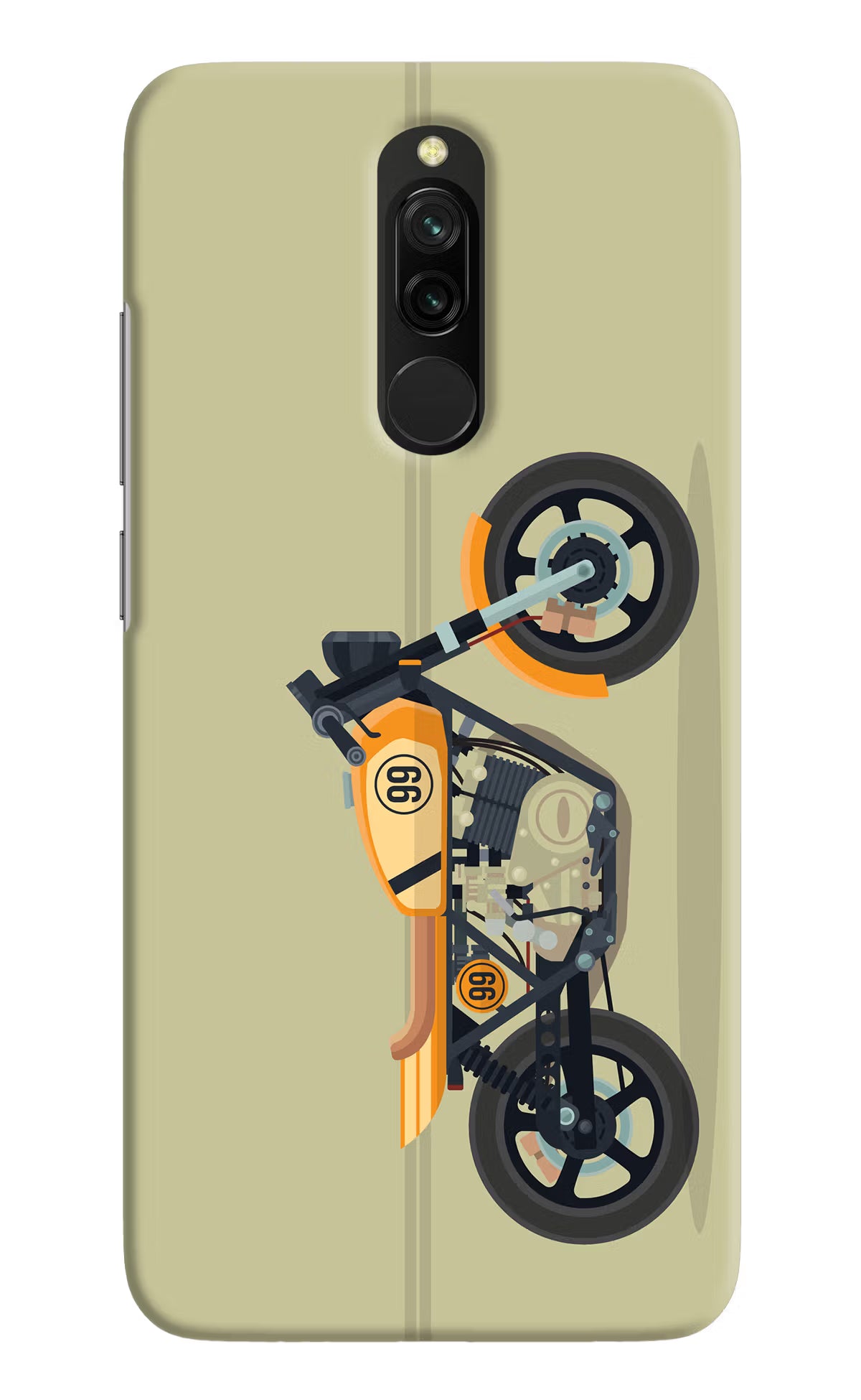 Vertical Speedster Redmi 8 Hard Case Back Cover by Casekaro