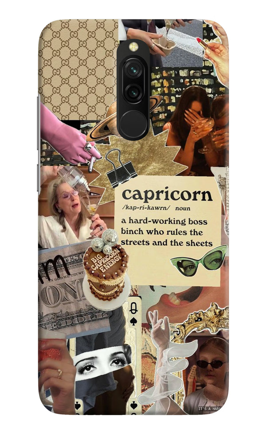 Capricorn Zodiac Redmi 8 Back Cover, Hard case