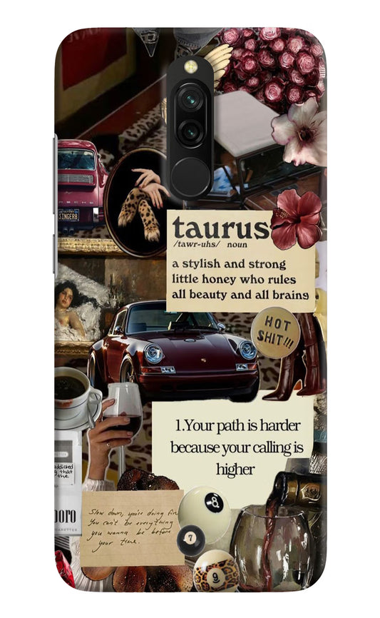 Taurus Zodiac Redmi 8 Hard Case Back Cover by Casekaro