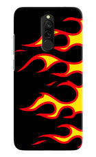 Side Sweep Flames Redmi 8 Hard Case Back Cover by Casekaro
