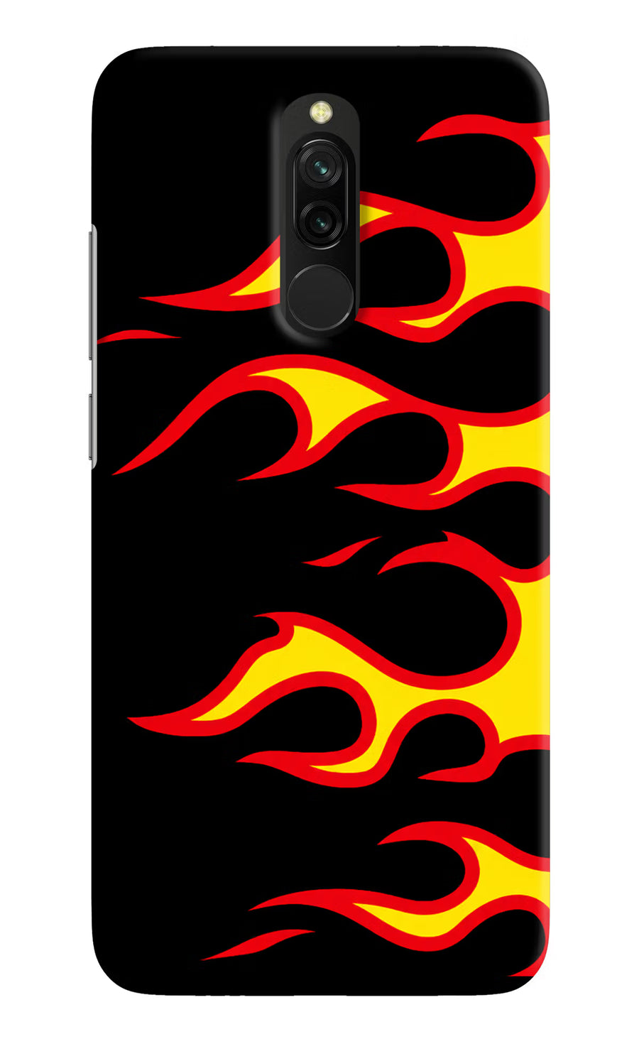 Side Sweep Flames Redmi 8 Back Cover, Hard case