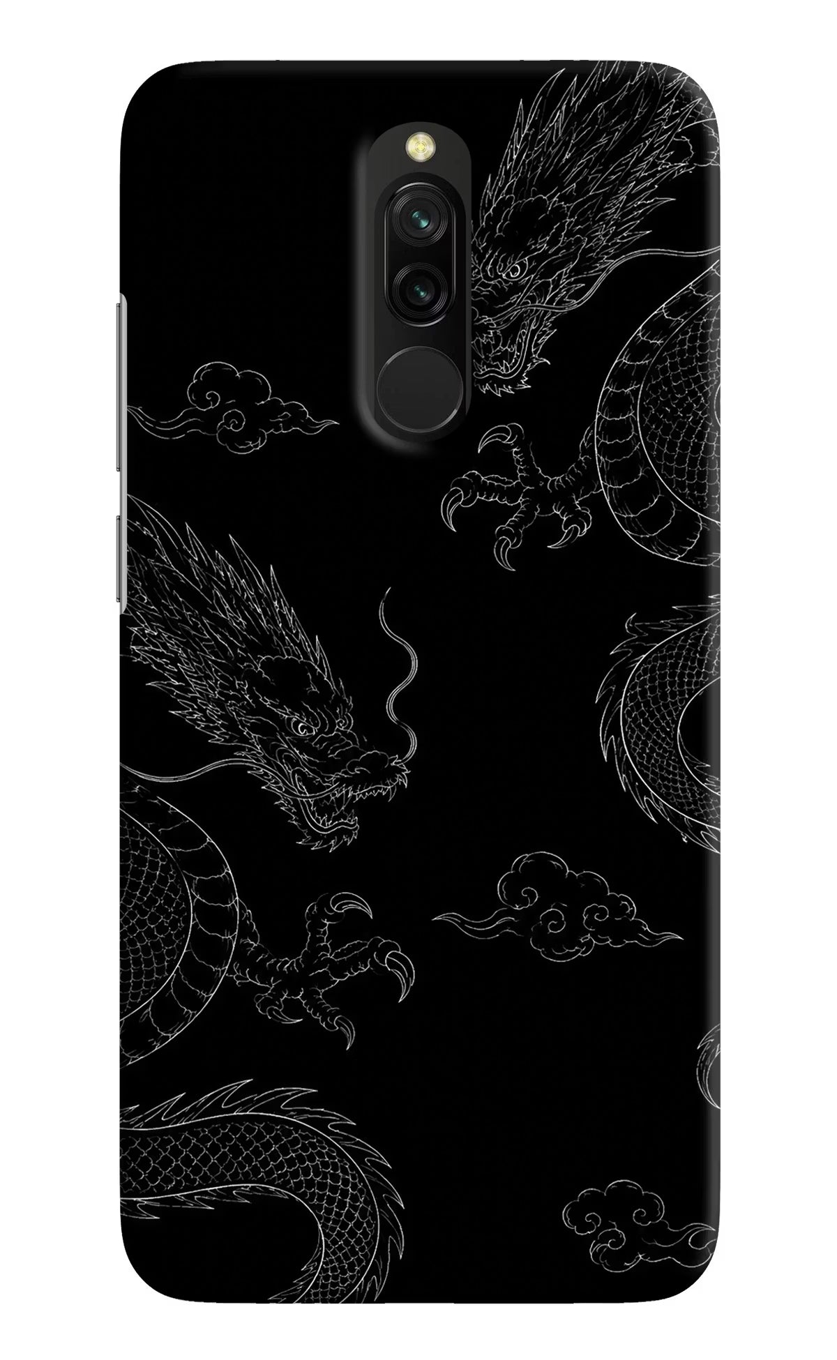 Twin Dragons Redmi 8 Hard Case Back Cover by Casekaro