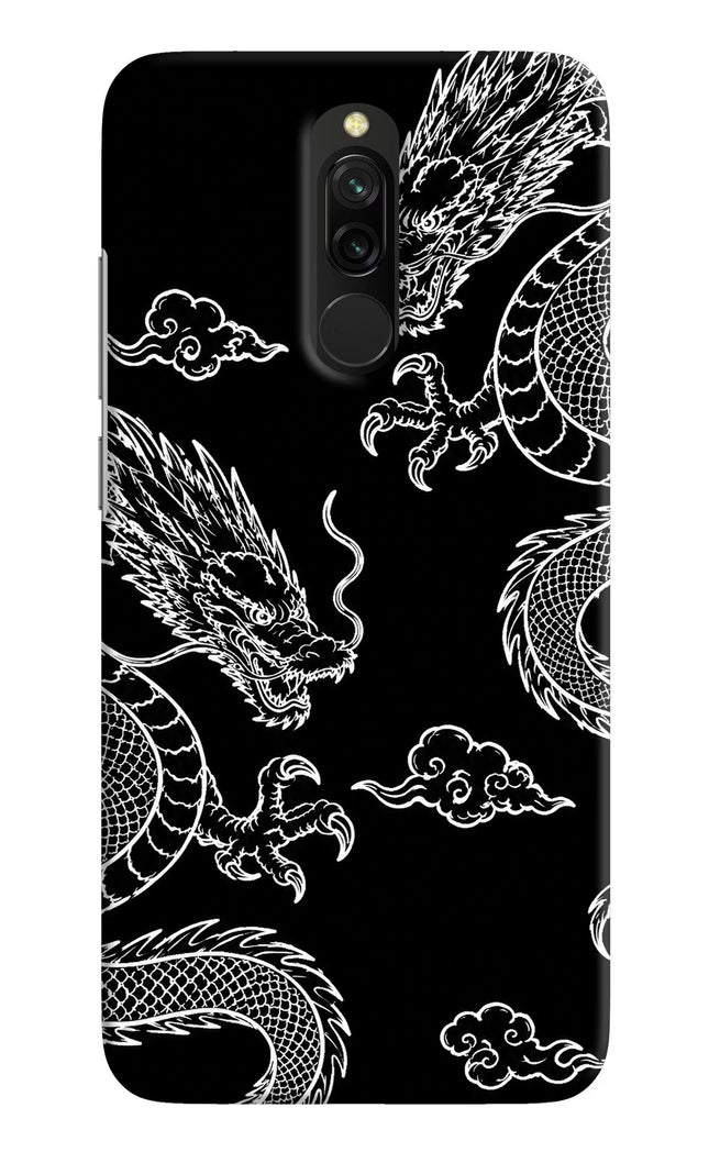 Twin Dragons Redmi 8 Hard Case Back Cover by Casekaro