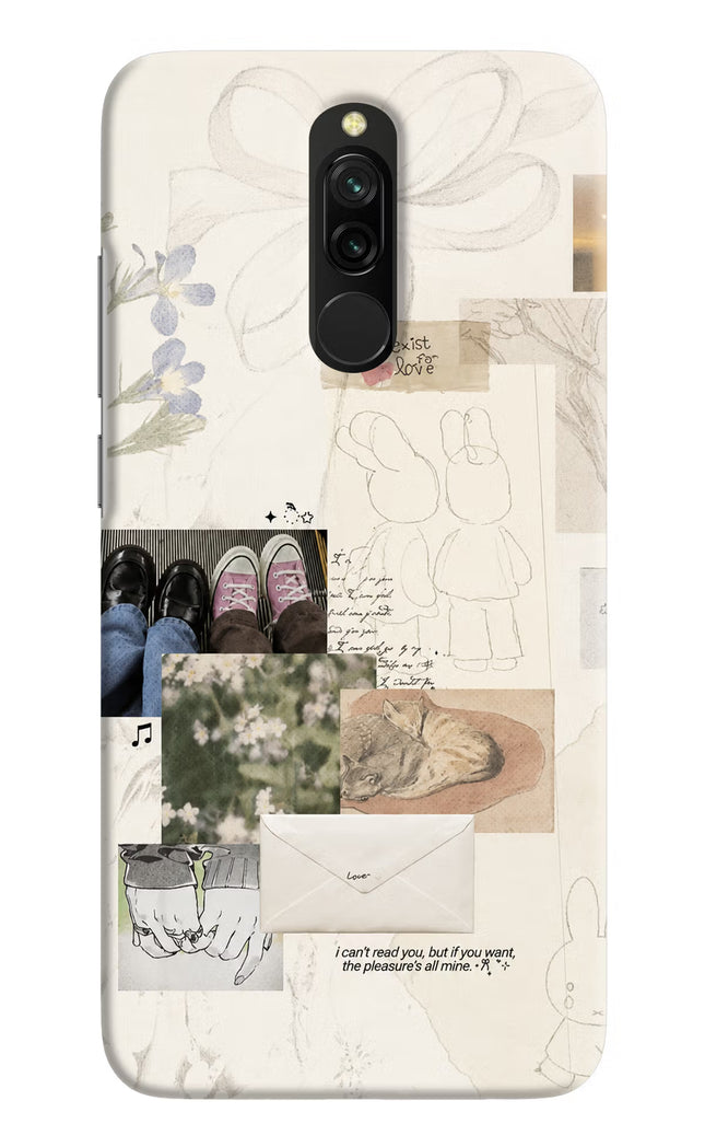 Soft Aesthetic Redmi 8 Hard Case Back Cover by Casekaro