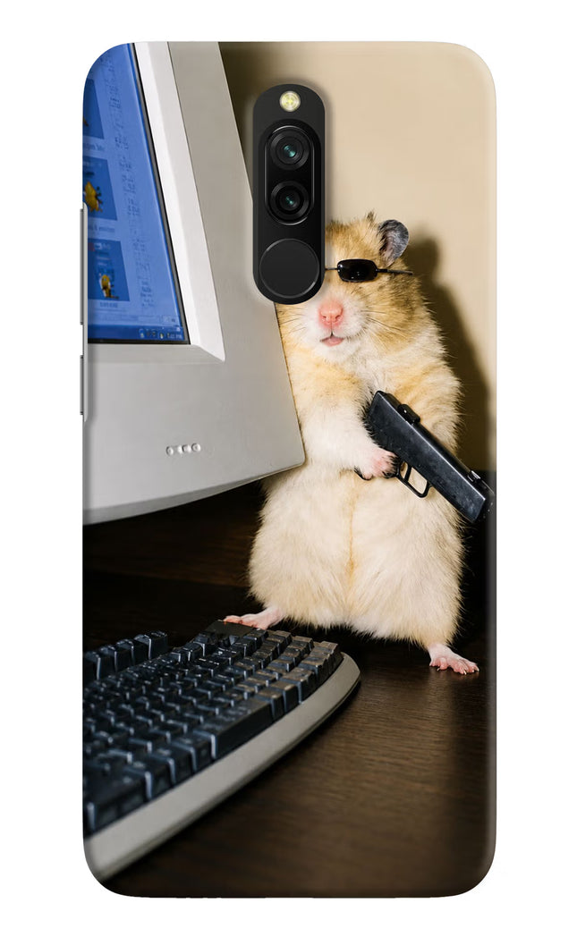 Hacker Hamster Redmi 8 Hard Case Back Cover by Casekaro