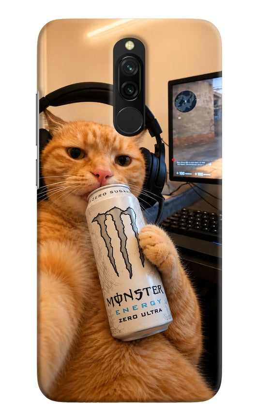 Gamer Cat Energy Redmi 8 Hard Case Back Cover by Casekaro