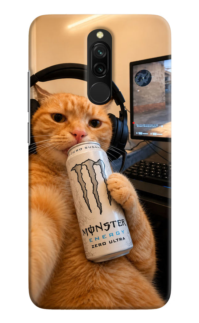 Gamer Cat Energy Redmi 8 Hard Case Back Cover by Casekaro