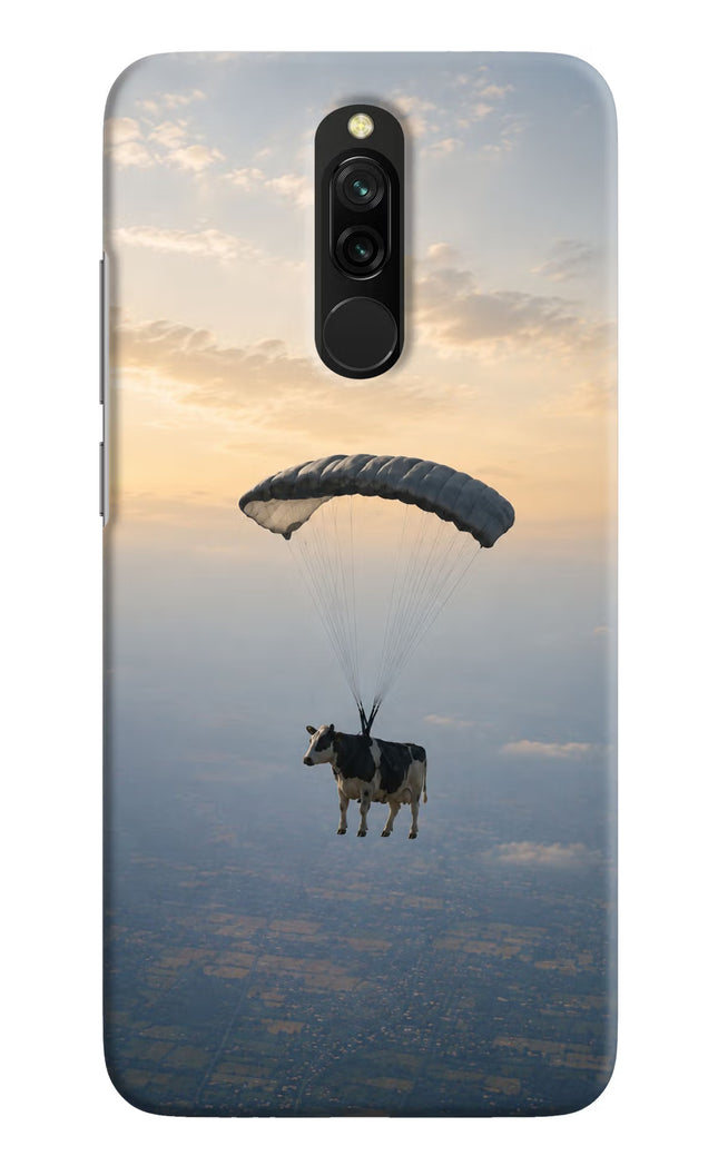 Skydiving Cow Redmi 8 Hard Case Back Cover by Casekaro