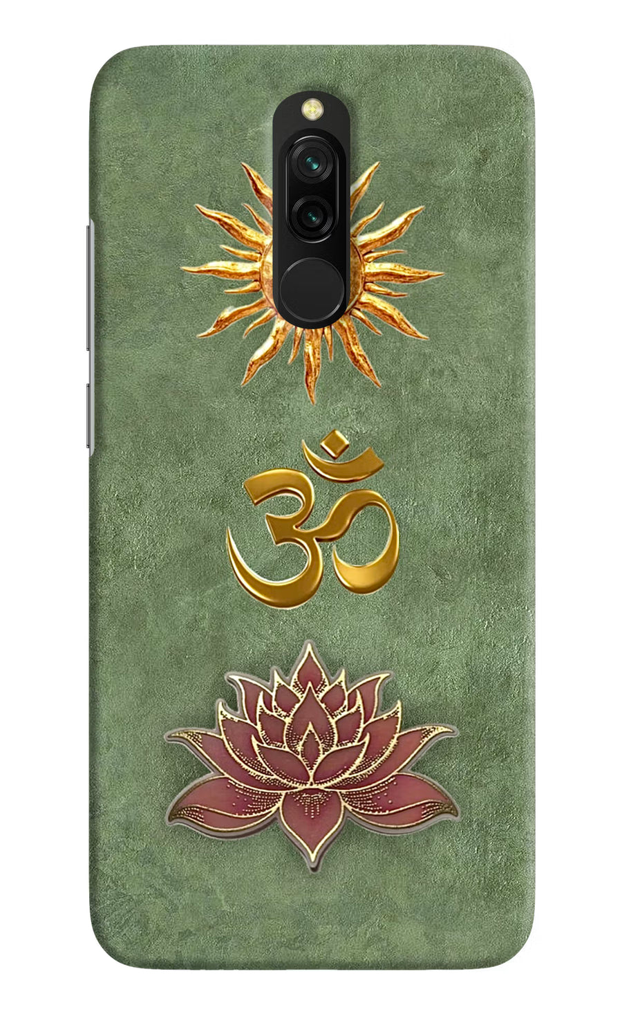 Om & Lotus Redmi 8 Back Cover, Hard case