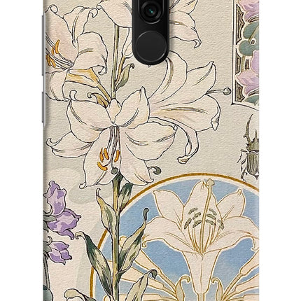 White Lily Redmi 8 Hard Case Back Cover by Casekaro