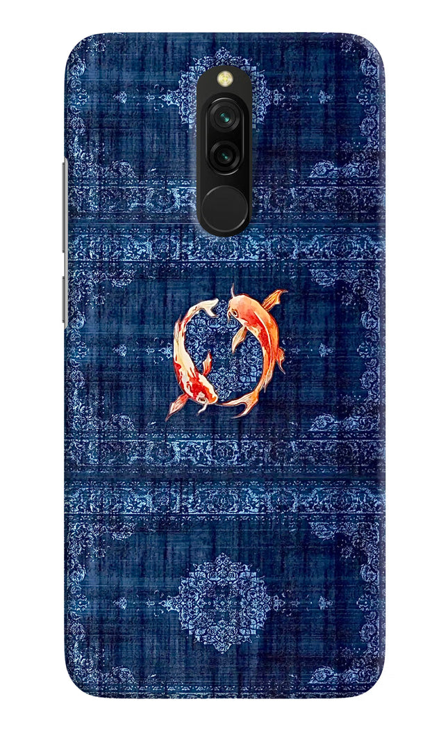 Koi Blue Redmi 8 Hard Case Back Cover by Casekaro