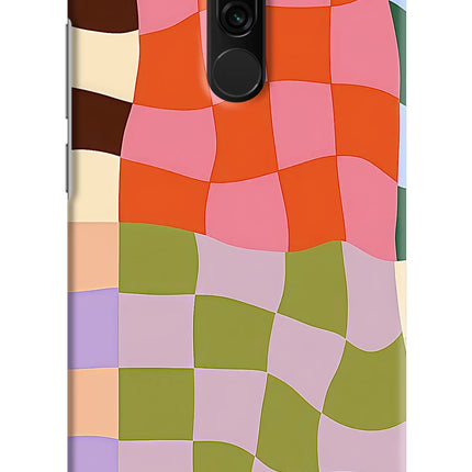 Wavy Grid Redmi 8 Hard Case Back Cover by Casekaro