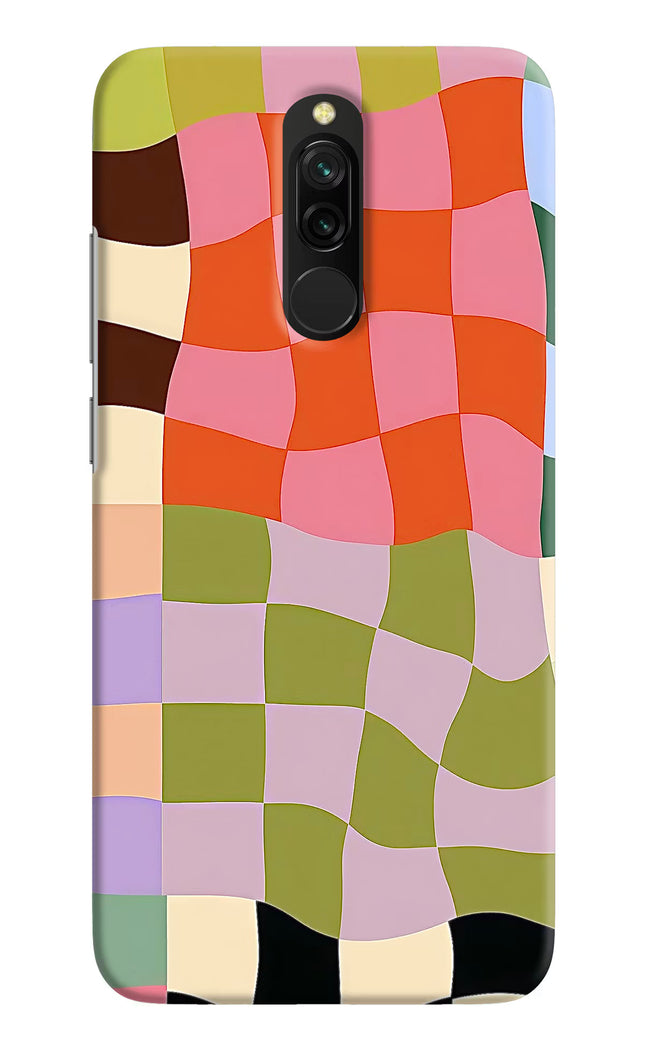 Wavy Grid Redmi 8 Hard Case Back Cover by Casekaro