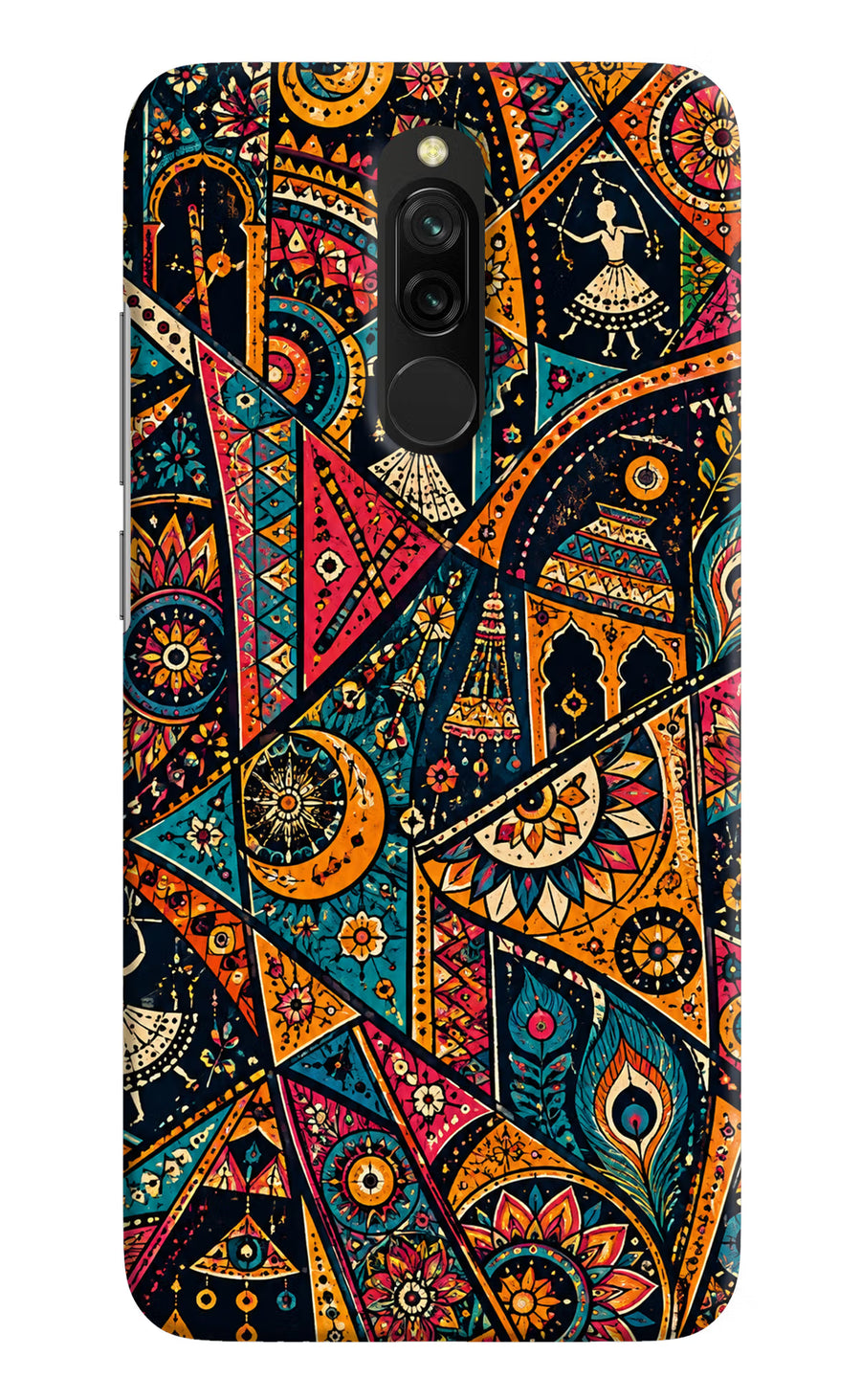 Folk Print Redmi 8 Back Cover, Hard case