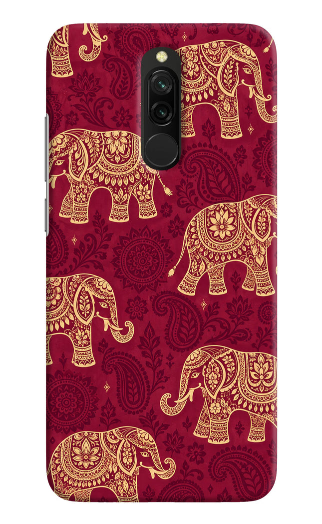Maroon Elephant Redmi 8 Hard Case Back Cover by Casekaro