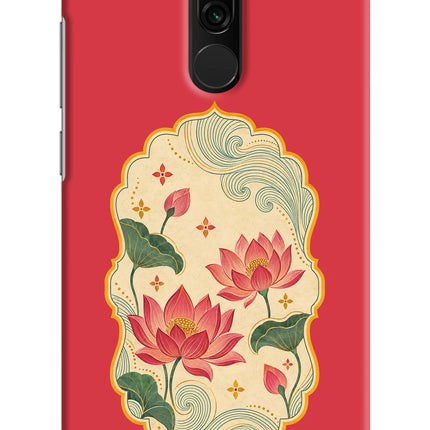 Pink Lotus Redmi 8 Hard Case Back Cover by Casekaro