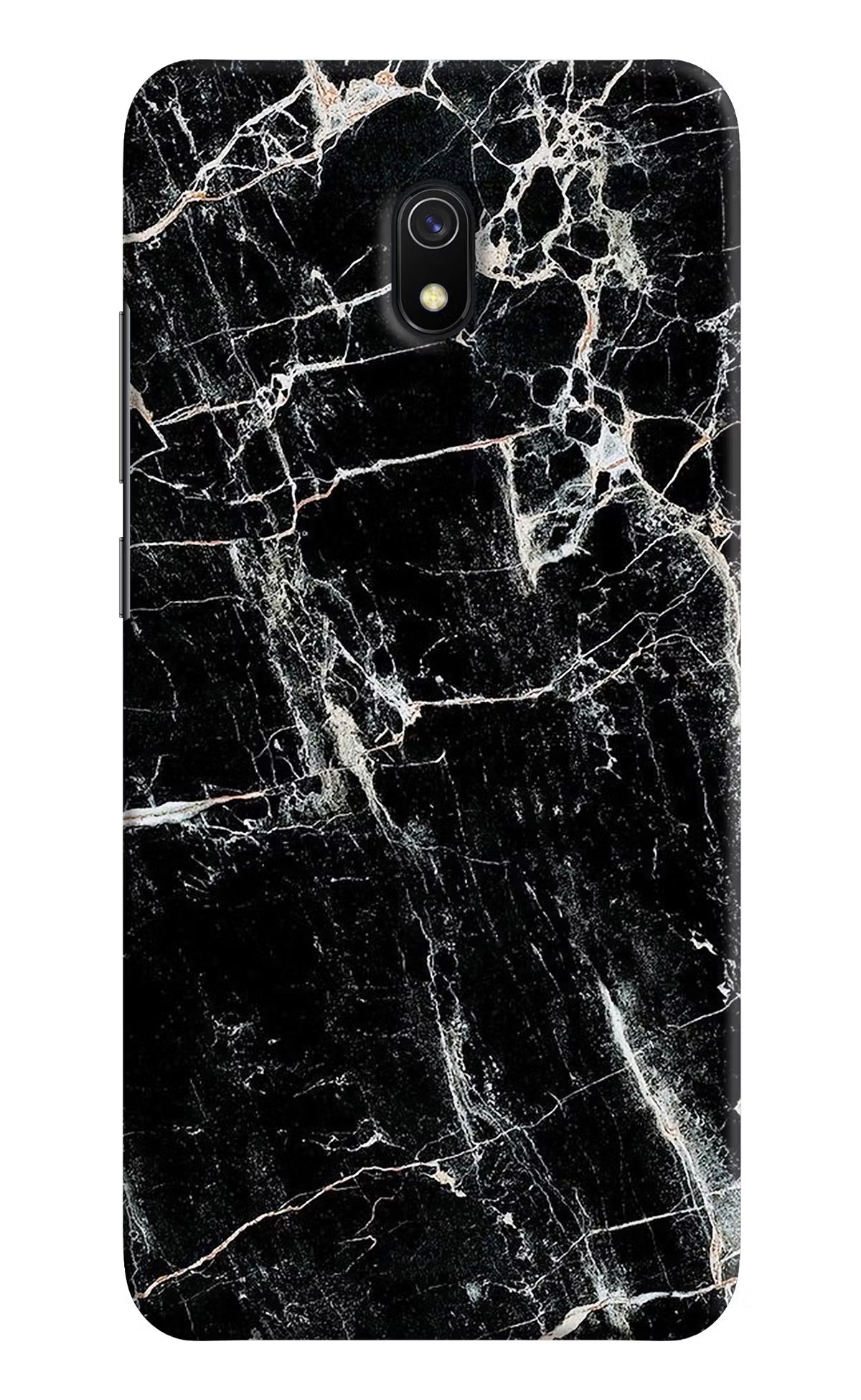 Black Marble Texture Redmi 8A Hard Case Back Cover by Casekaro