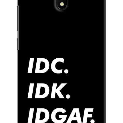 Idc Idk Idgaf Redmi 8A Hard Case Back Cover by Casekaro
