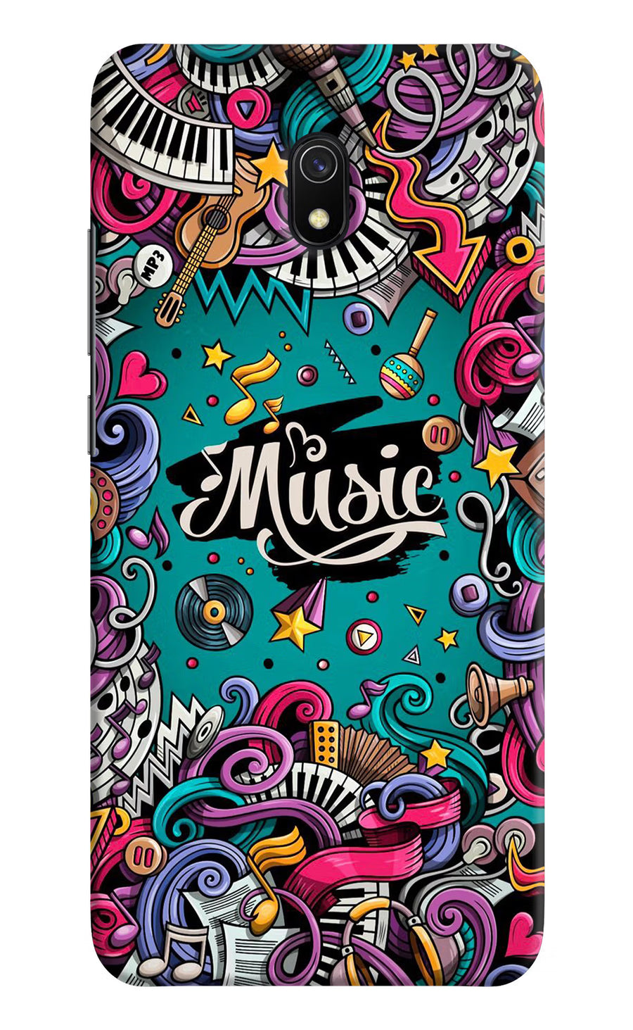 Music Graffiti Redmi 8A Back Cover, Hard case