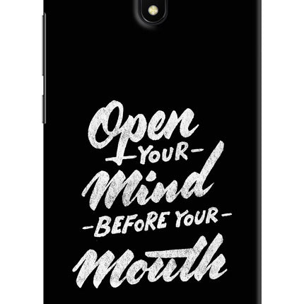 Open Your Mind Before Your Mouth Redmi 8A Hard Case Back Cover by Casekaro