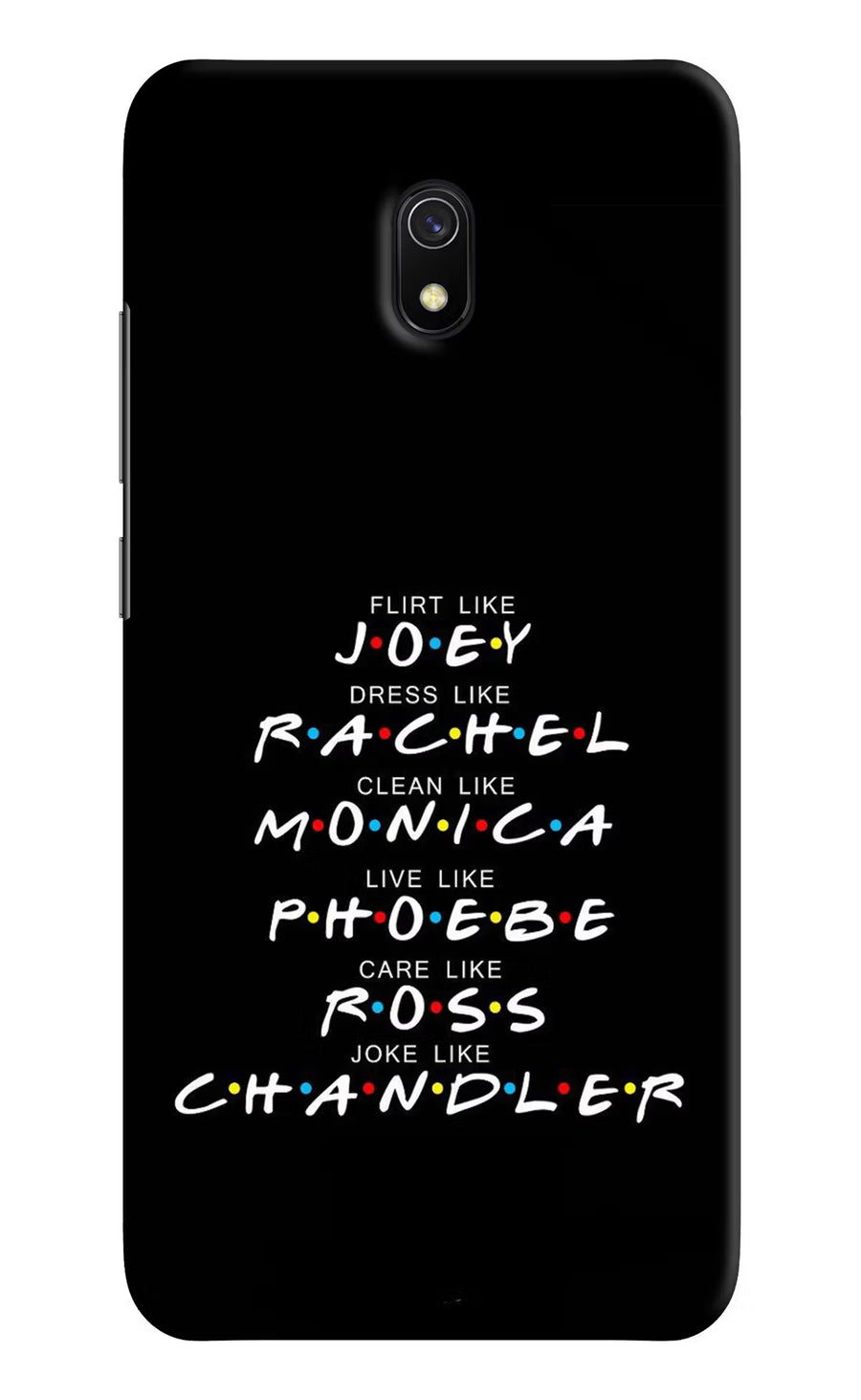 FRIENDS Character Redmi 8A Back Cover, Hard case
