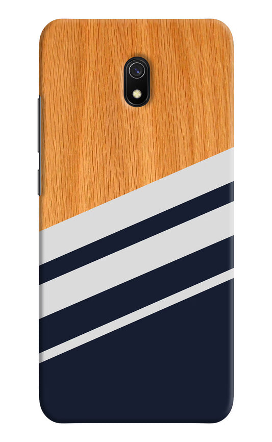 Blue and white wooden Redmi 8A Hard Case Back Cover by Casekaro