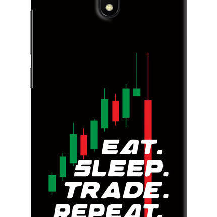 Eat Sleep Trade Repeat Redmi 8A Hard Case Back Cover by Casekaro