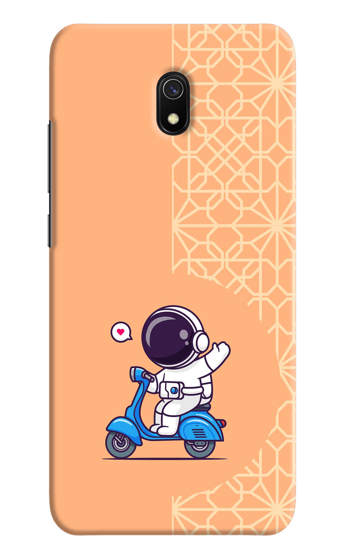 Cute Astronaut Riding Redmi 8A Hard Case Back Cover by Casekaro