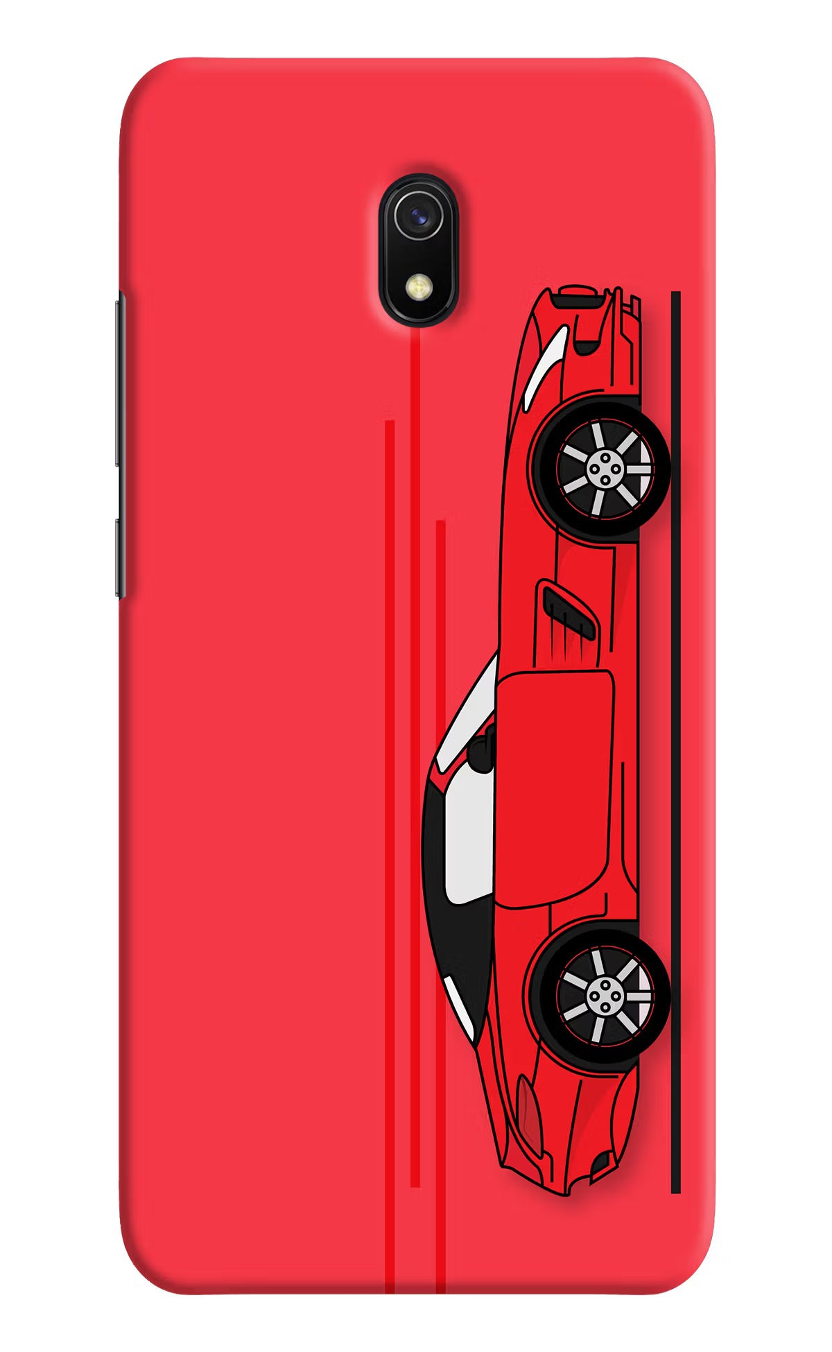 Red Velocity Redmi 8A Hard Case Back Cover by Casekaro